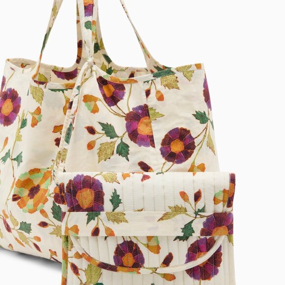 Ulla Johnson Kamari Tote + Pouch, White Iris, VERY GOOD condition - Picture 1 of 3